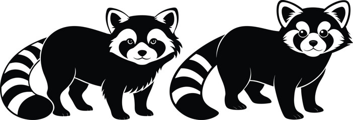 Wall Mural -  red panda silhouette vector illustration  