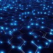 © ProStockGallery - Abstract Blue Hexagon Pattern with Glowing Lines - Futuristic Technology Background.