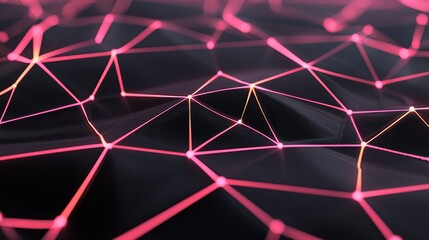 Poster - A futuristic digital grid with glowing lines and nodes, creating a sleek, tech-inspired background