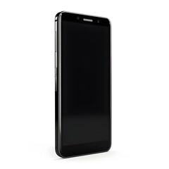 Poster - Black Smartphone Device on White Studio Background