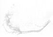© Jade - Throwing water to object make curve drop splash in explosion motion. Black background isolated. Throwing Splatter Water splash hit on object to create shape form fluttering in droplet and wave