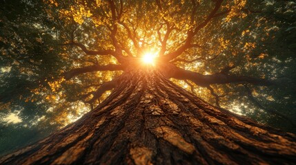 Wall Mural - Sunlight Through Ancient Tree