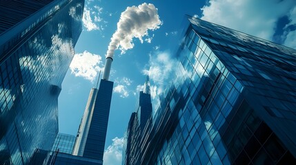 Poster - Futuristic Skyline Reflecting Sustainability Strategies for Carbon Neutrality