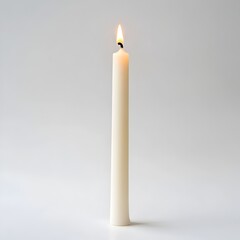 Poster - Glowing White Candle Flame on Minimalist Background