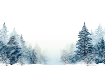 Canvas Print - Winter line horizontal border outdoors nature forest.