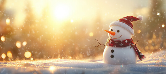 Canvas Print - Snowman Sunset.