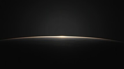 Leinwandbilder - A minimalist black wallpaper with a smooth gradient resembling a solar eclipse, featuring a subtle glow at the horizon line for a dramatic effect.