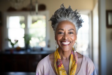 Wall Mural - Portrait of a smiling body positive senior woman