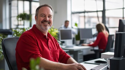 The smiling office worker