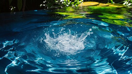 A dynamic image of cold water splashing, capturing the refreshing and energetic movement of droplets.