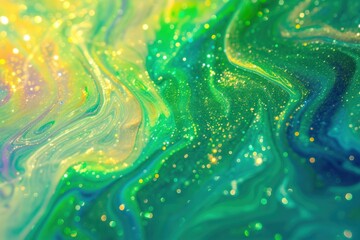 Sticker - Marble texture backgrounds rainbow green.