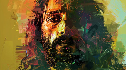 A portrait of Jesus Christ made with generative AI, AI Generative