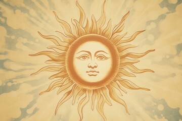 Sticker - Illustration of sun art backgrounds painting.