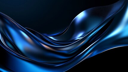 Poster - a dynamic abstract background featuring a flowing, metallic blue wave, evoking concepts of movement,