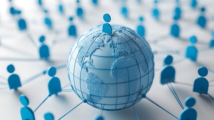Poster - global network connections visualized on a digital world map for modern communication