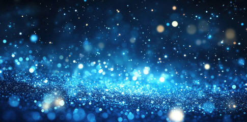 Canvas Print - Blue Glitter Background.