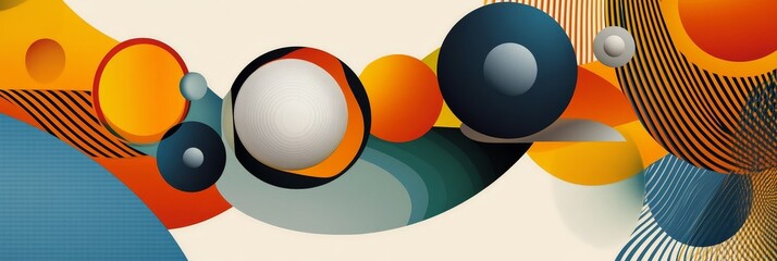 Poster - A vibrant and modern abstract background featuring hand-drawn circles in a variety of colors and sizes. The circles overlap and intersect, creating a dynamic and playful composition. The background ev