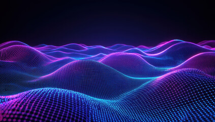 Wall Mural - Abstract Neon Waves.