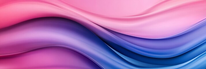 Poster - An abstract background with flowing waves in shades of purple, pink, and blue, symbolizing movement, energy, creativity, and digital art.