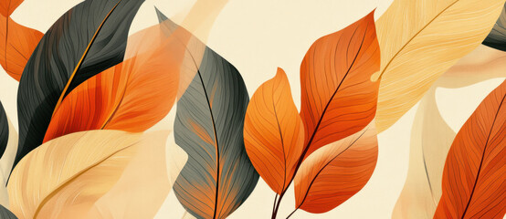 Canvas Print - Abstract Autumn Leaves.