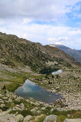 Batisielles mountain lakes in Posets Maladeta National Park, Benasque Valley of Huesca Pyrenees