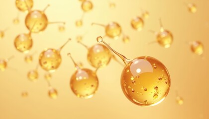 Poster - Golden honey droplets in motion