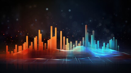 Poster - Abstract scientific concept background featuring data visualization 