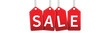 © ShafiqGFX - Red hanging sales tags with shadow isolated on transparent background.