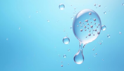 Wall Mural - Molecular structure in a droplet of water