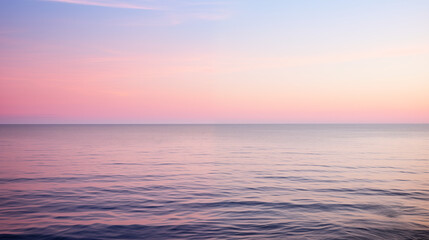 Sticker - Vibrant Twilight Over Still Ocean With Reflective Waters and Gradient Sky