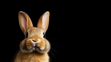 cute animal pet rabbit or bunny brown color smiling and laughing isolated with copy space for easter background, rabbit, animal, pet, cute, fur, ear, mammal, background, celebration, generate by AI