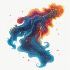 Sticker - Abstract Cosmic Swirl of Blue and Orange