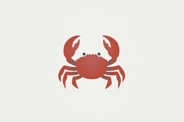 Poster - Simple Red Crab Illustration