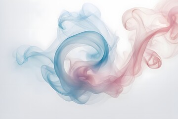 A gentle flow of pastel smoke in shades of blue pink and lavender softly fading into a white back, Ai Generated