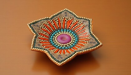 Canvas Print - Vibrant handcrafted jewelry box with intricate beadwork