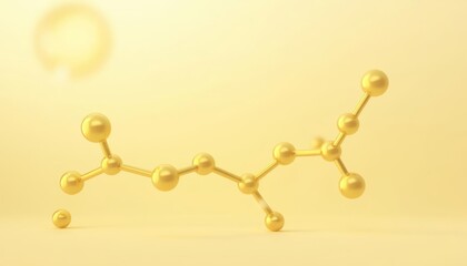 Wall Mural - Golden molecular structure a symbol of scientific advancement