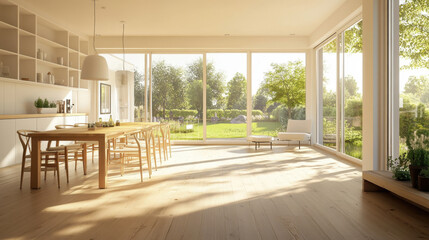 Poster - Modern Dining Room with Garden