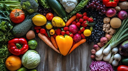 Heart of Vegetables: A Colorful Display of Fresh Produce