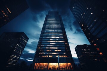 Wall Mural - Office tower architecture skyscraper cityscape.