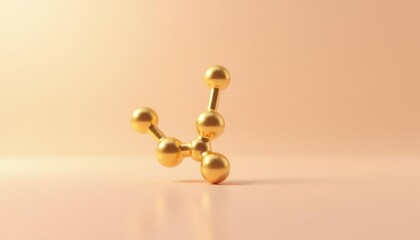 Canvas Print - Golden molecular model a symbol of scientific discovery