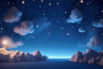 Wall Mural - night sky landscape astronomy.