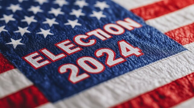 2024 American election design concept with national flag.