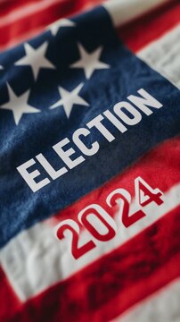 2024 American election design concept with national flag.