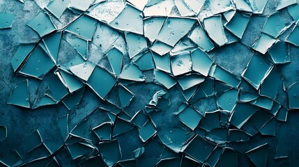 Poster - A conceptual image depicting a shattered window with the fragmented glass pieces forming a dynamic geometric pattern  The design showcases contrasting elements of destruction and creative renewal