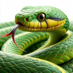 Wall Mural - colorful snake with white background