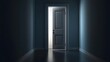 © Heng Heng - AI Stock - A conceptual image depicting a half open door in a dark and moody hallway creating a sense of mystery and inviting the viewer to explore the unknown beyond the threshold