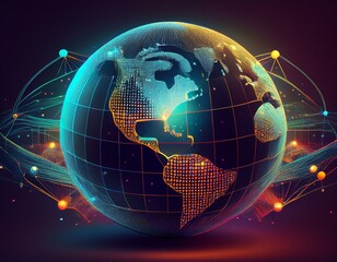 Poster - World wide web concept, network