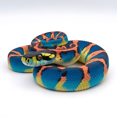 Wall Mural - colorful snake with white background