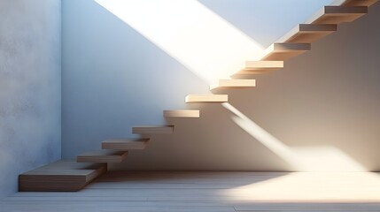 Poster - A conceptual and visually striking image showcasing an abstract staircase design with steps that change direction in an unexpected and captivating way