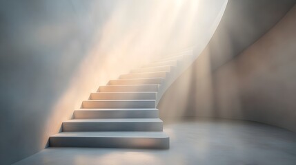 Poster - A conceptual image of a staircase bathed in soft ethereal light creating an atmosphere of tranquility and The clean